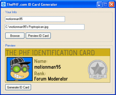 Screenshot of the ID Generator